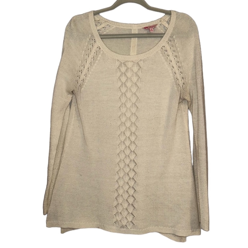 Off White Candie’s Sweater Button Down Detail Women’s Medium Lightweight Design!